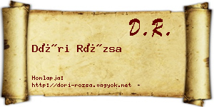 Dóri Rózsa névjegykártya